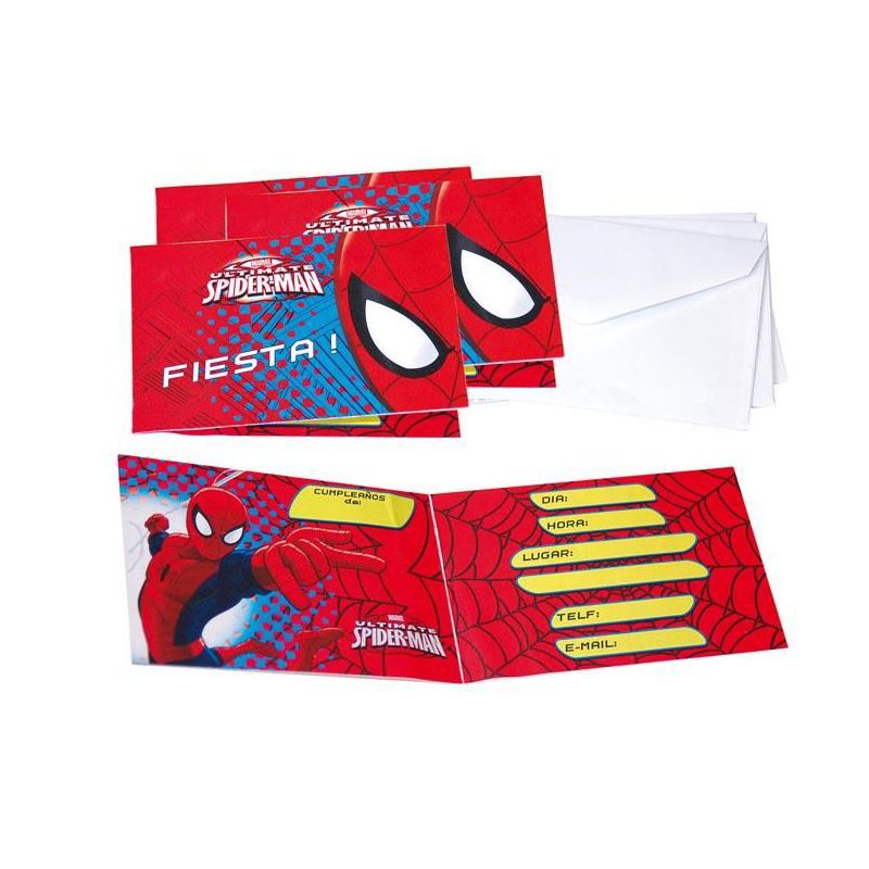 invitaciones-spiderman-3d-6-unid