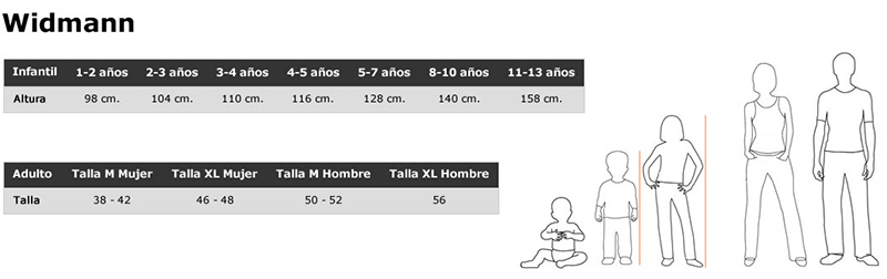 Guía de tallas Widmann