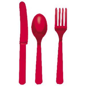 Tenedores rojo (10 unid.)