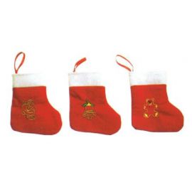 Mini calcetin noel rojo (pack 3 uds)