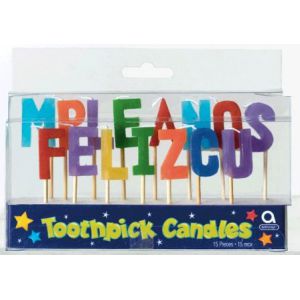 Velas feliz cumpleaños (15 uds)