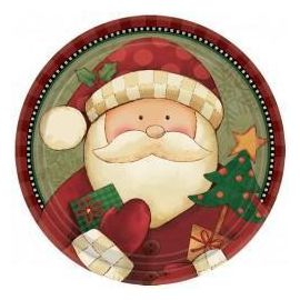 Platos cozy santa 22,8 cm (8 unid)