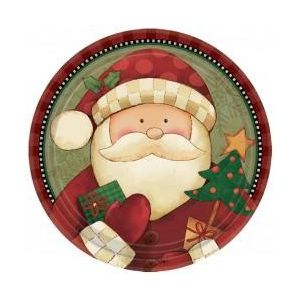 Platos cozy santa 17,7 cm (8 unid)