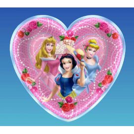Platos princesas corazon 18 cm (8 uds)