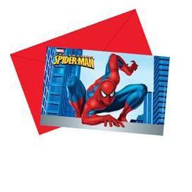 Invitaciones spiderman con sobre (6 uds)