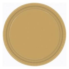 Platos dorados cartón 22,8 cm (8 uds)