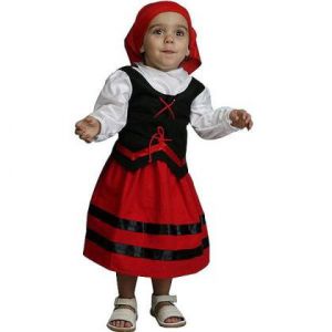 Disfraz pastora rojo/negro 1-2 años