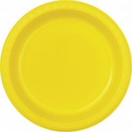 Platos amarillos 23 cm (8 unid)