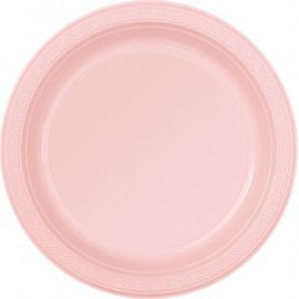 Platos rosa pastel 23 cm (8 unid)