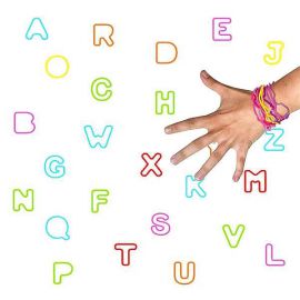 Pulseras locas letras surt (12 uds)