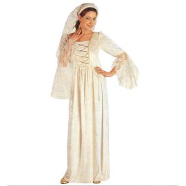 Disfraz dama medieval blanca adulto