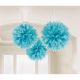 Pom pom decoración pack 3 unidades azul