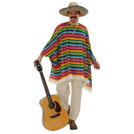 Poncho mejicano con sombrero 