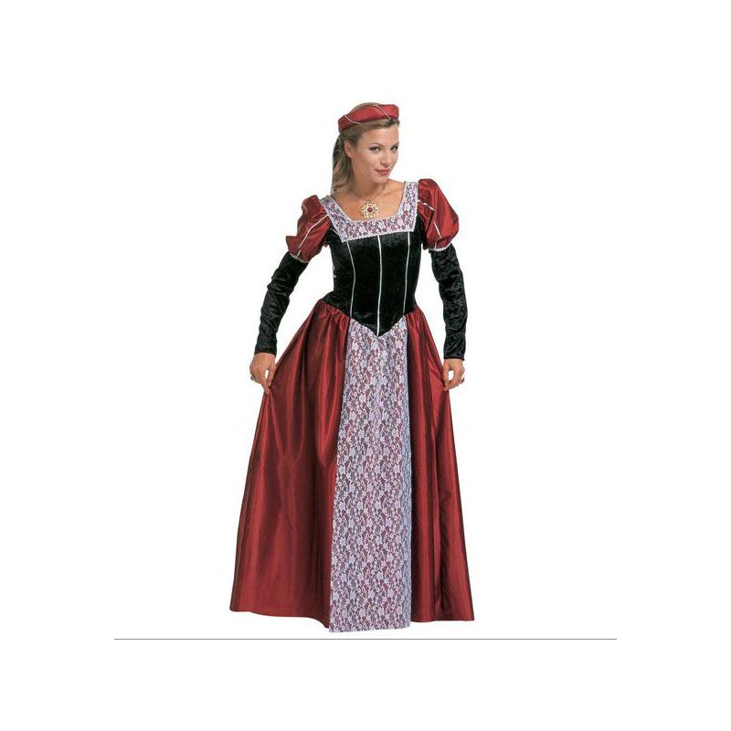 Disfraz de reina de león para mujer medieval traje rojo vestido para mujer