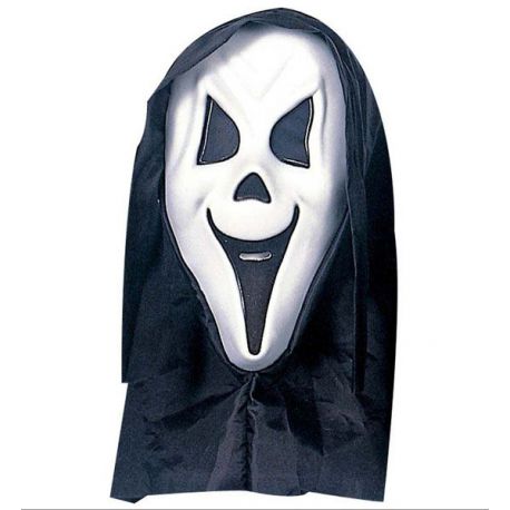 Satén Con Capucha Capa Diablo metálico Máscara GRIM REAPER guadaña Halloween Vestido de fantasía