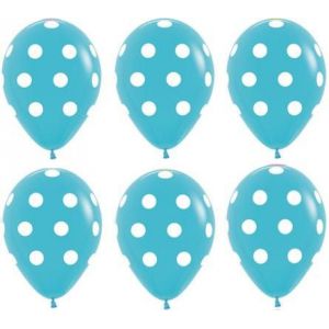 Globos azules lunares blancos (10 und)