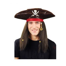 Peluca pirata con sombrero