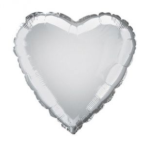 Globo helio corazon plata
