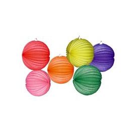 Farolillos colores lisos pack 6 surt