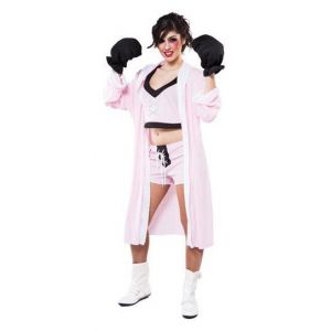Disfraz boxeadora rosa chica