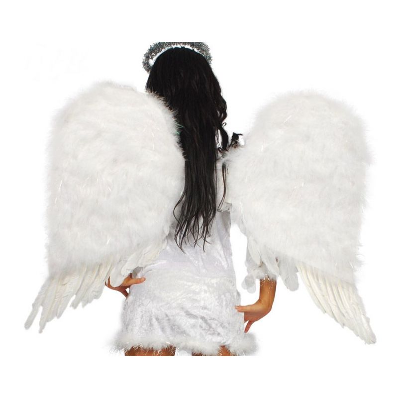 Alas De Ángel Plumas Blanca Para Niño Niña Disfraz Grande