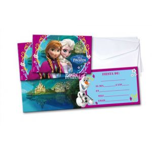 Invitaciones frozen con sobre 6 und