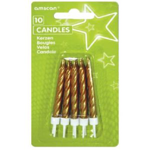 Velas espiral oro pack 10 und