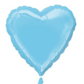 Globo helio corazon azul pastel iridisce