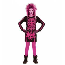 Disfraz esqueleto rosa niña