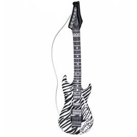 Guitarra hinchable blanca y negra 92cm