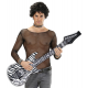 Guitarra hinchable blanca y negra 92cm