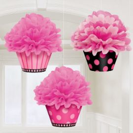 Pom pom decoracion cup cake 3und