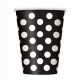 Vasos negros puntos blancos 6 und