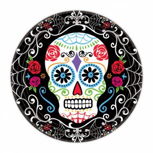 Platos dia de los muertos 23cm pack 18 