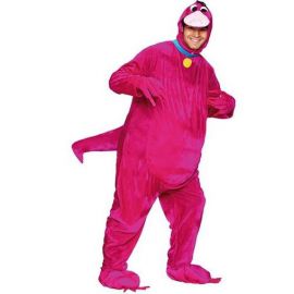 Disfraz dinosaurio rosa adulto