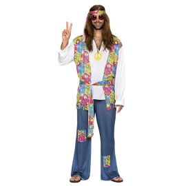 Disfraz hippie hombre parches