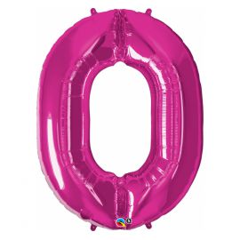 Globo helio numero 0 rosa