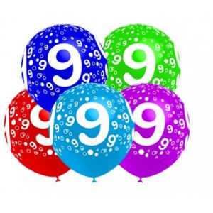 Globos numero 9 pack 10 unidades