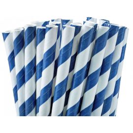 Pajitas lineas azules y blancas pack 10