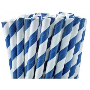 Pajitas lineas azules y blancas pack 10