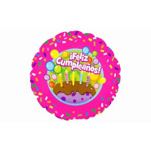 Globo helio feliz cumpleaños tarta
