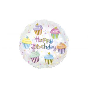 Globo helio feliz cumple cupcakes