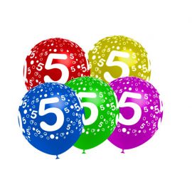 Globos numero 5 pack 10 und