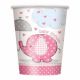 Vasos elefante rosa baby 8und