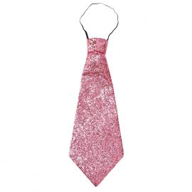Corbata rosa lurex