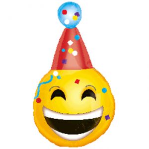 Globo helio emoticono gorro fiesta