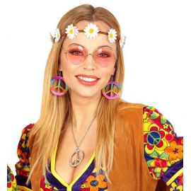 Set hippie pendientes y cinta de flores