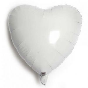 Globo helio corazón blanco