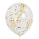 Globos transparentes confetti oro