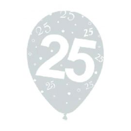 Globos numero 25 plata 12 und